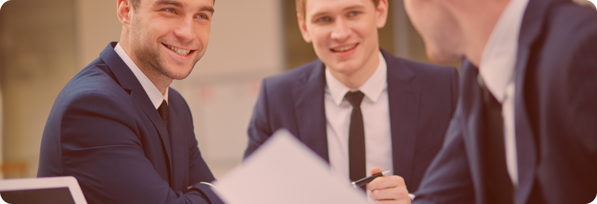 Financial advisors collaborating with a client